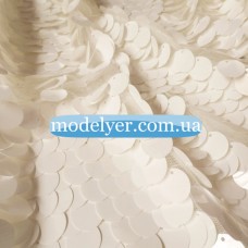 Ткань Пайеточная круглая крупная (белый)